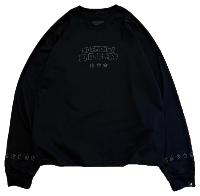 Remera negra manga larga con la gráfica tonal Notfancy Property